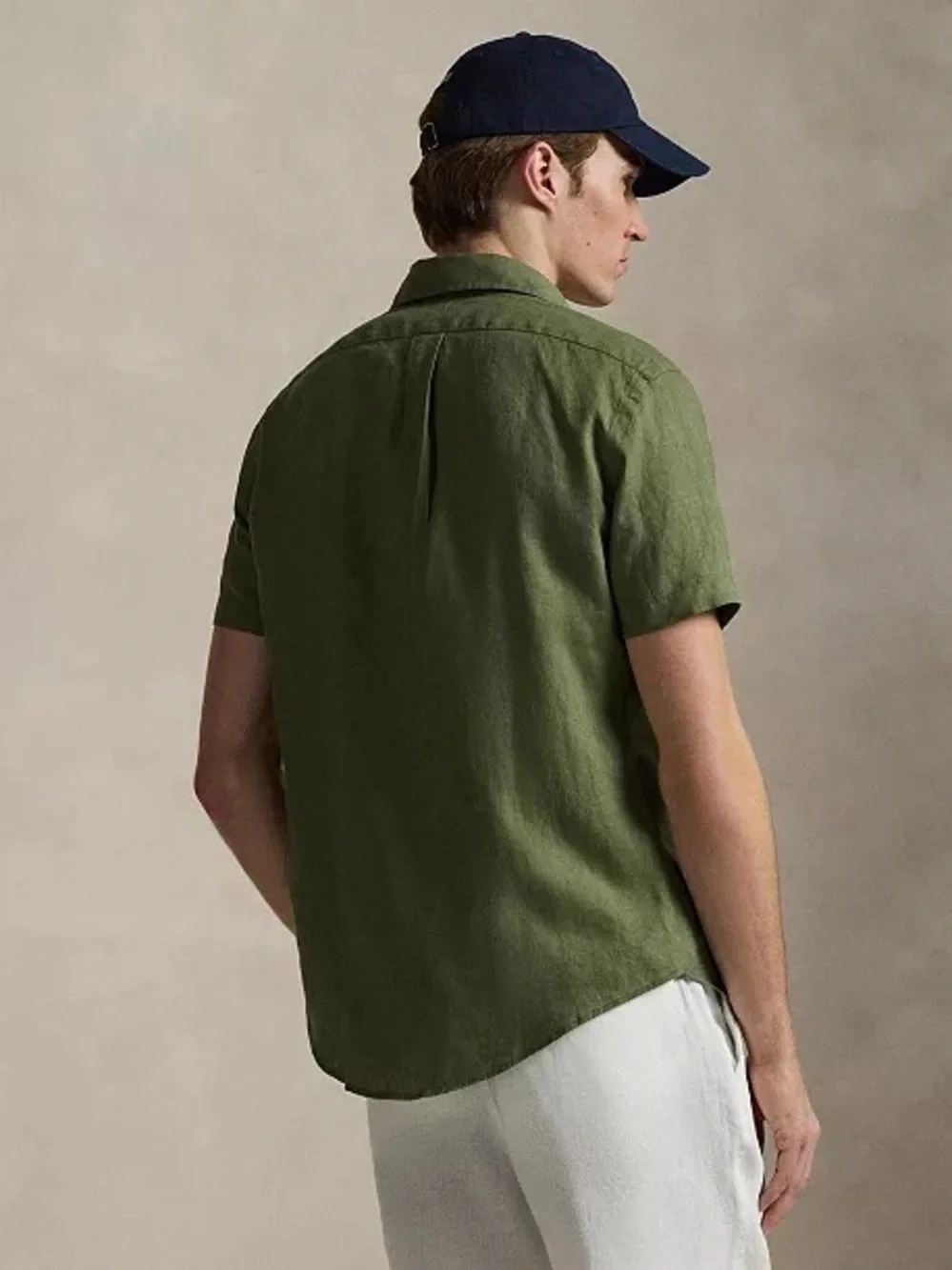 Polo by Ralph Lauren Olive Short-Sleeve Button-Down Shirt with Embroidered Pony